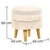 Runder Pouf Hocker - Boho Bali Stil - Debra  image 7