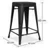 Barhocker - Industriedesign - Stahl matt - 60cm - Neuauflage - Stylix image 7