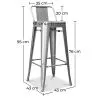 Barhocker mit Rückenlehne - Industriedesign - 76cm - New Edition - Stylix image 7