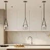 Deckenlampe - Pendelleuchte - Leder und Glas - Bim image 7
