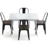 Pack Esstisch und 4 Esszimmerstühle Industriedesign - Neuauflage - Bistrot Stylix image 7