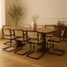 Esszimmerstuhl - Vintage Design - Holz und natürliches Rattan - Schwarz - Bastral image 7