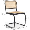 Esszimmerstuhl - Vintage Design - Holz und natürliches Rattan - Schwarz - Bastral image 7