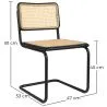 Esszimmerstuhl - Vintage Design - Holz und natürliches Rattan - Schwarz - Bastral image 7