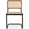 Esszimmerstuhl - Vintage Design - Holz und natürliches Rattan - Schwarz - Bastral image 7