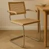 Esszimmerstuhl mit Armlehnen - Vintage Design - Holz und Rattan - Bruna image 7