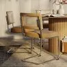 Esszimmerstuhl - gepolstert in Samt - Holz und Rattan - Martha image 7