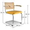 Esszimmerstuhl mit Armlehnen - Samtpolsterung - Holz & Rattan - Martha image 7