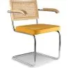 Esszimmerstuhl mit Armlehnen - Samtpolsterung - Holz & Rattan - Martha image 7