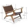 Loungesessel mit Armlehnen - Boho Bali Design Armchair - Holz und Leder - Recia image 7