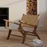 Loungesessel mit Armlehnen - Boho Bali Design Armchair - Holz und Leder - Recia image 7
