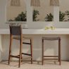 Holzhocker - Boho Bali Design - Leder - Recia image 7
