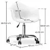Bürostuhl mit Armlehnen - Schreibtisch-Drehstuhl mit Rollen - Grev image 7