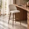 Hocker mit Bouclé-Stoff gepolstert - Skandinavisches Design - Evelyne image 7