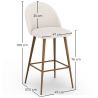 Hocker mit Bouclé-Stoff gepolstert - Skandinavisches Design - Evelyne image 7
