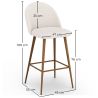 Hocker mit Bouclé-Stoff gepolstert - Skandinavisches Design - Evelyne image 7
