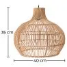 Rattan-Deckenlampe - Boho-Bali-Design-Pendelleuchte - Elan image 7