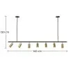Hängelampe – Schiene mit 7 einstellbaren goldfarbenen Spots – 140 cm image 7