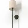 Wandleuchte – schwarzes Metall mit Stofflampenschirm – Dena image 7