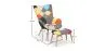 Sessel mit Fußstütze - Bezug aus Patchwork-Stoff - Kontur image 7