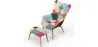 Sessel mit Fußstütze - Bezug aus Patchwork-Stoff - Kontur image 7