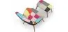 Sessel mit Fußstütze - Bezug aus Patchwork-Stoff - Kontur image 7