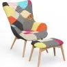 Sessel mit Fußstütze - Bezug aus Patchwork-Stoff - Kontur image 7