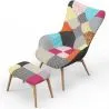 Sessel mit Fußstütze - Bezug aus Patchwork-Stoff - Kontur image 7