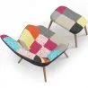 Sessel mit Fußstütze - Bezug aus Patchwork-Stoff - Kontur image 7