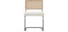 Esszimmerstuhl mit Armlehnen - gepolstert in Bouclé-Stoff - Holz und Rattan - Birey image 7