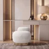 Luxuriöser Fußstuhl Pouf - Weißer Bouclé - Luxe image 7