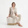 Luxuriöser Fußstuhl Pouf - Weißer Bouclé - Luxe image 7