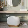 Luxuriöser Fußstuhl Pouf - Weißer Bouclé - Luxe image 7