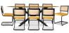 Pack Esstisch aus Holz im Industriedesign (220cm) & 8 Rattan-Esszimmerstühle mit Samtpolsterung - Puila image 7