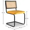 Pack Industrial Design Esstisch 150cm & 6 Rattan-Esszimmerstühle - Samtpolsterung - Puila image 7