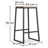 Hocker im Industriedesign - Holz & Metall - 76cm - Big Boy image 7