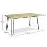 Packung Industrial Design Esstisch 150cm & 6 Rattan-Esszimmerstühle - Samtpolsterung - Martha image 7