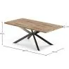 Packung Industrial Design Esstisch aus Holz (200cm) & 8 Rattan-Esszimmerstühle - Bruna image 7