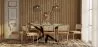 Packung Esstisch aus Holz im Industriedesign (200cm) & 8 Rattan-Esszimmerstühle - Samtpolsterung - Martha image 7