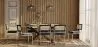 Pack Esstisch aus Holz im Industriedesign (220cm) & 8 Rattan-Esszimmerstühle - Samtpolsterung - Hyre image 7
