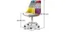 Drehbarer Bürostuhl - Patchwork-Polsterung - Ray  image 7