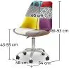 Drehbarer Bürostuhl - Patchwork-Polsterung - Ray  image 7