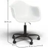 Bürostuhl mit Armlehnen - Drehstuhl mit Rollen - Weston Schwarz Gestell image 7