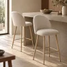 Hocker gepolstert mit Bouclé-Stoff - Skandinavisches Design - 66cm - Evelyne image 7