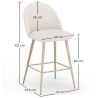 Hocker gepolstert mit Bouclé-Stoff - Skandinavisches Design - 66cm - Evelyne image 7