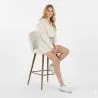 Hocker mit Bouclé-Stoff gepolstert - Skandinavisches Design - 66cm - Evelyne image 7