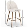 Hocker mit Bouclé-Stoff gepolstert - Skandinavisches Design - 66cm - Evelyne image 7