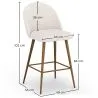 Hocker mit Bouclé-Stoff gepolstert - Skandinavisches Design - 66cm - Evelyne image 7