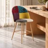 Gepolsterter Hocker im Patchwork-Stil - Skandinavischer Stil - 66cm - Evelyne image 7