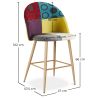 Gepolsterter Hocker im Patchwork-Stil - Skandinavischer Stil - 66cm - Evelyne image 7